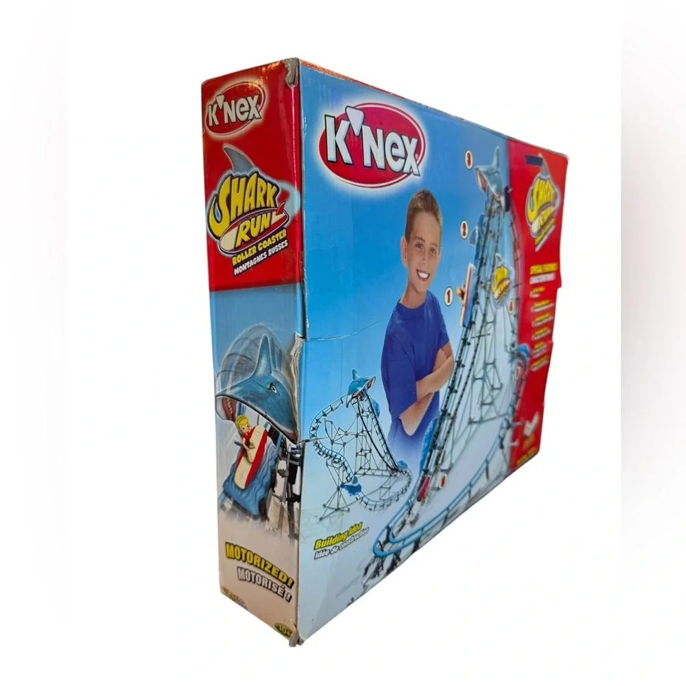 K’Nex Shark Run Motorized Roller Coaster Building Set NIB